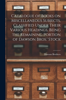 Libro Catalogue Of Books On Miscellaneous Subjects, Class...