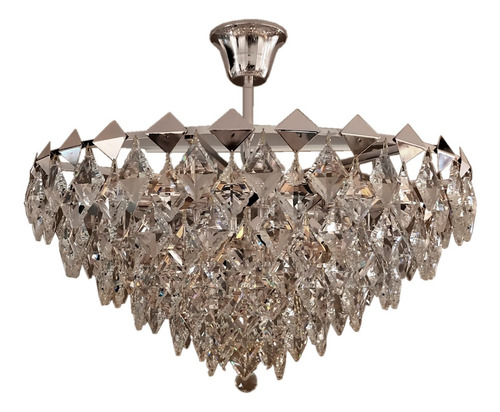 Lustre Cromado Cristal Transp. 12l E-14 Ø800 X H450mm