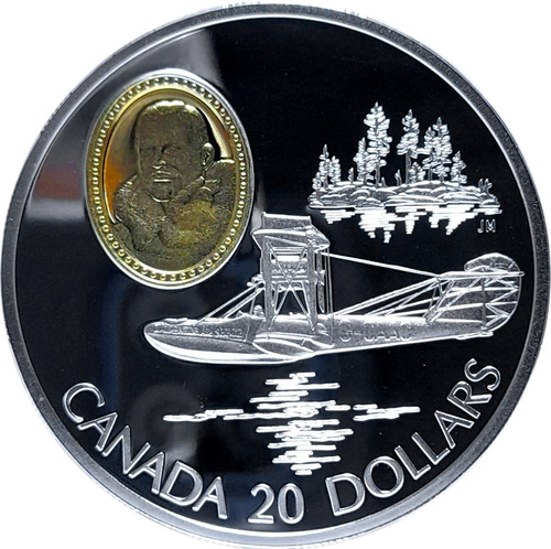 Moneda Canadá, 20 Dólares 1994 - Curtiss Hs-2l - Plata / Oro