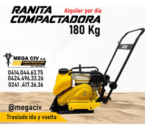 Alquiler Rana Compactadora Gasoil Y Gasolina 180 Kg