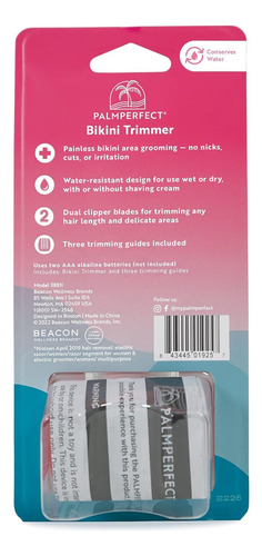 Recortadora De Bikini Electrica Clio Palmperfect, Apta Para