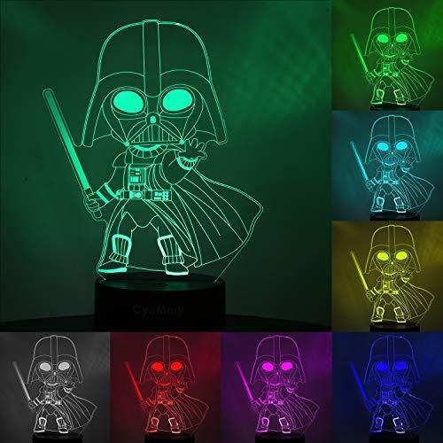 Luz Nocturna Con Ilusión 3d Star Wars 3 Placas Y 16 Colores