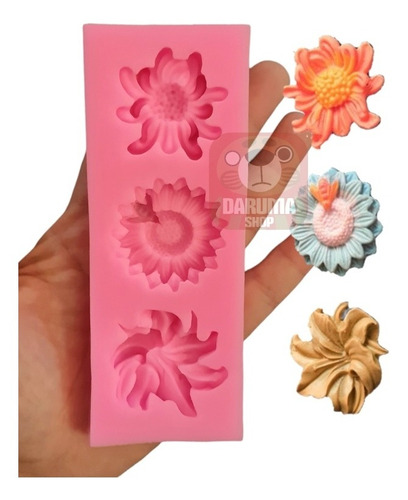 Molde Silicona Flor Gerbera Margarita Crisantemo Fondant 