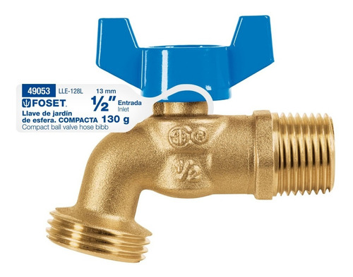 Llave De Esfera Con Rosca Para Manguera 1/2 Foset 49053
