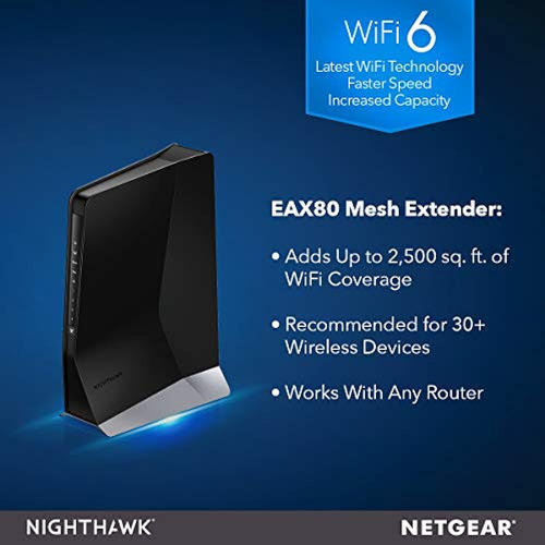 Netgear Nighthawk Wifi Extensor De Rango De Malla 6 Eax80: A