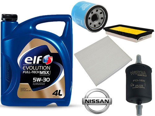 Kit Filtros Nissan March 1.6 Flex + Aceite Elf Msx 5w30 4l