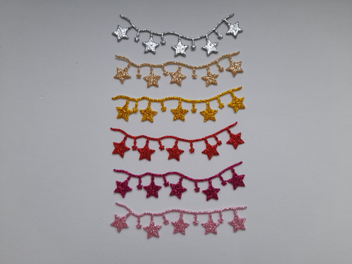 Figuras Troqueladas Borde De Estrellas Goma Eva G(20 Utotal) Plata