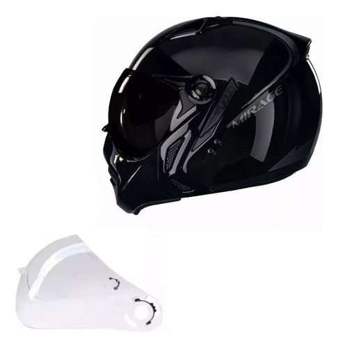 Capacete Masculino Feminino Peels Mirage Preto + Viseira