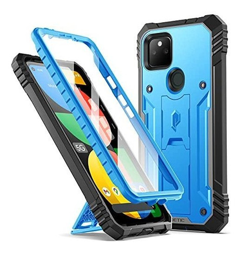 Funda Para Google Pixel 5a 5g Proteccion 360 Azul Con Negro