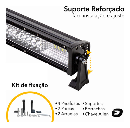 Barra De Led 7d 108 Leds 22 56cm 324w 6000k Premium