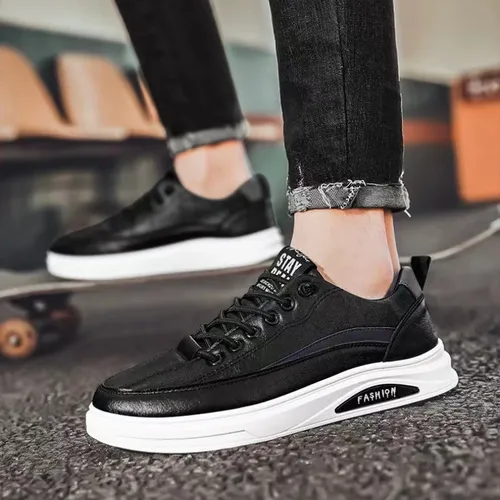 Calzador De Tenis Deportivo Clásico Cuero Plano Para Hombre