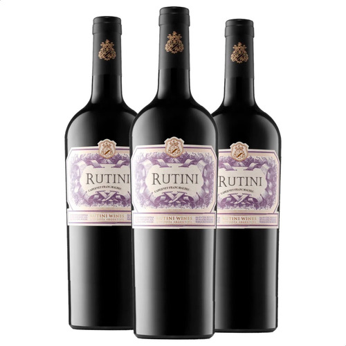 Vino Rutini Cabernet Franc Malbec Tinto Pack X3 - 01mercado