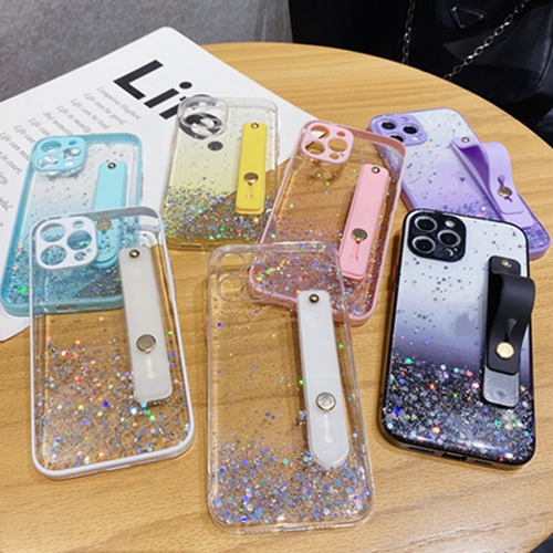 Funda Para Oppo A72 4g/a53/a32 Con Funda Protectora Y Soporte De Pulsera, Funda Transparente Brillante De Tpu Suave