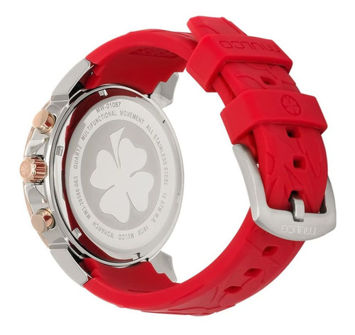 Reloj Mujer Mulco Mw3-20580-0 Cuarzo Pulso Rojo En Silicona