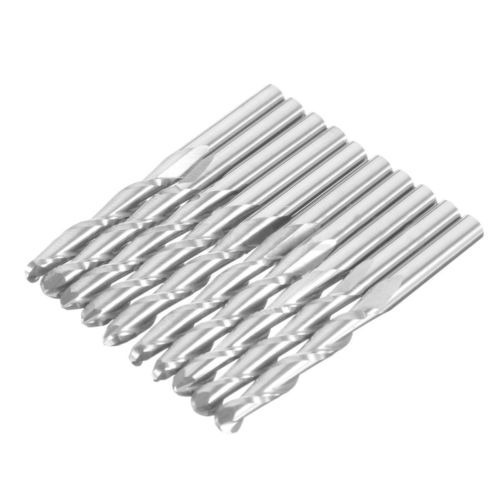 10pcs 1/8  3.175 Mm 17 Mm Double / Two Carbide Spiral Cnc Ro