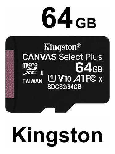 Tarjeta De Memoria Kingston 64gb Sdcs2  Select Con Adaptador