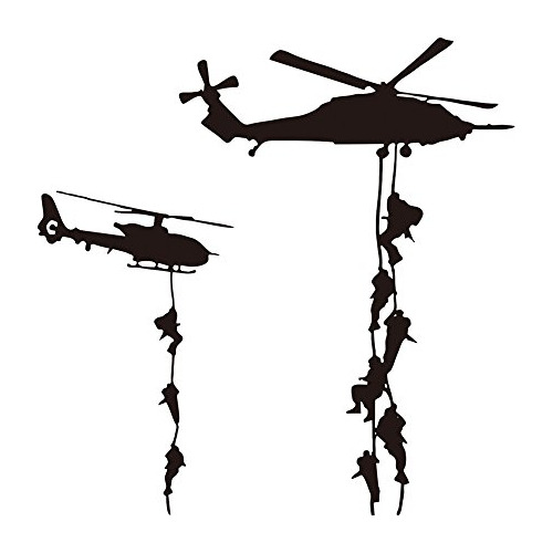 22x22 Helicóptero Soldado Del Ejército Pegatinas De P...