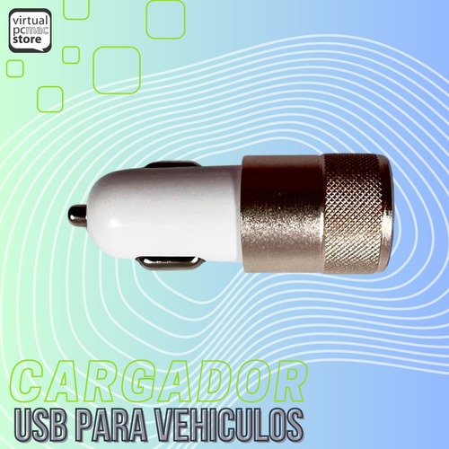 Cargador Usb De Carro Dual 1 Y 2.1 A Blanco 