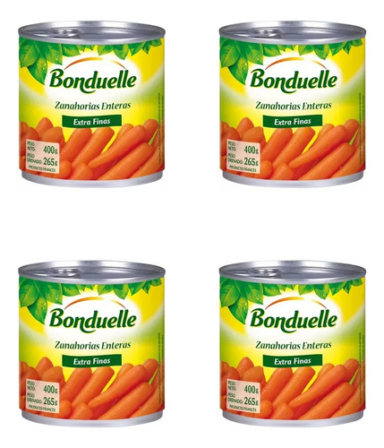 Zanahorias Enteras Bonduelle X400gr X4 Unidades Orig Francia