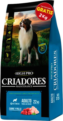 Comida para perros criadores High Pro adulto 22kg