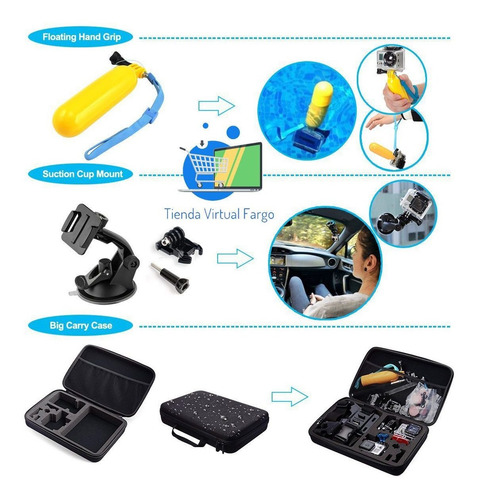 Kit 50 Accesorios Para Camaras Gopro Hero7 Hero6 Hero5 Hero4