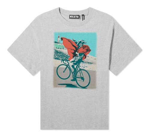 Remera Napoleon Bonaparte En Bicicleta En Gris O Blanca