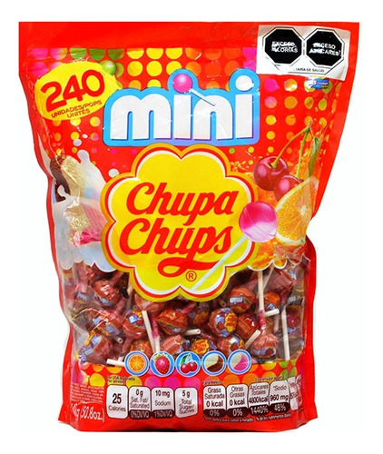 Chupa Chups Mini Paleta De Caramelo Surtido 240pz 1.4kg