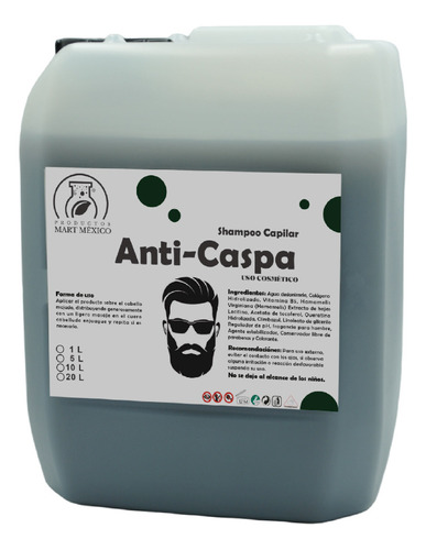 Shampoo Anti Caspa De Hombre 20 Litros