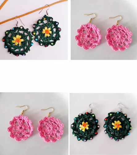 aretes de mujer a crochet