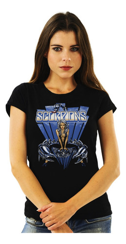 Polera Mujer Scorpions Woman Art Logo Rock Impresión Directa