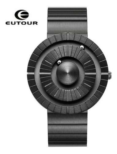 Relojes De Cuarzo Con Rodamientos De Bolas Eutour Man Fashio Color De La Correa Inox/negro