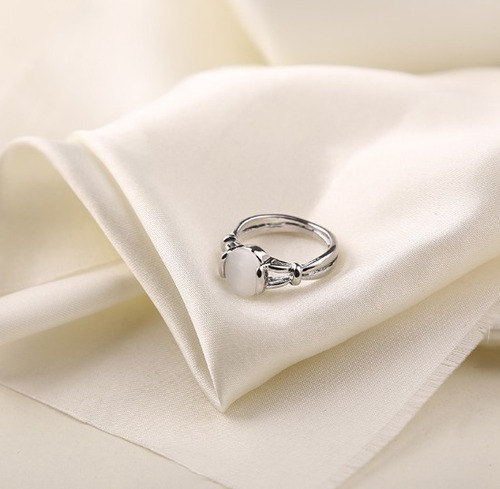 Anillo Chapado En Plata Con Opalo, Bella, Mujer, Importado