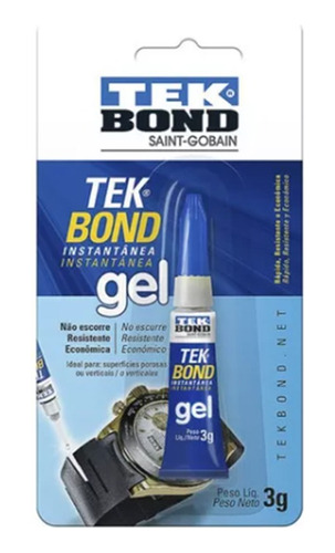 Pegamento En Gel Para Metal 3gr Tek Bond Instantaneo 3 Grs