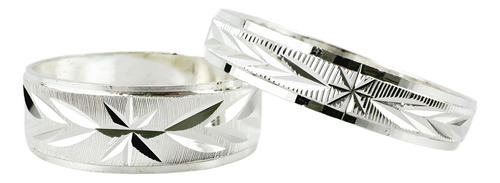 Anillos Plata 925 Argollas Modelo Estrella 6 Mm 2 Piezas