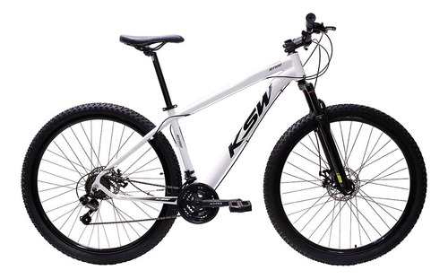 Bicicleta Aro 29 Ksw Aluminio Cambios Shimano 21 Marchas Cor Branco Tamanho Do Quadro 19