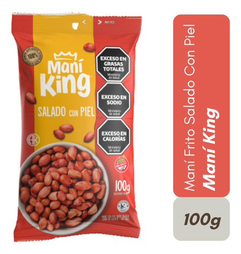 Mani King Mani Frito Con Piel Con Sodio 100g Sin Tacc