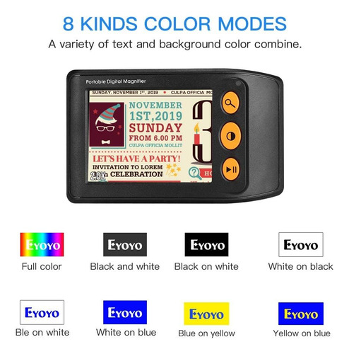 Lupa Portátil De Vídeo Digital Eyoyo Lcd De 3,5 Pulgadas