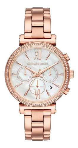 Relógio Michael Kors Feminino Rosê Pedras Mk6576/1jn