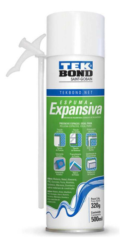 Espuma Expansiva Pu Tekbond 320 G / 500 Ml Uso General 