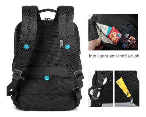 Mochila Tigernu Ejecutiva Para Notebook Negro T-b3899