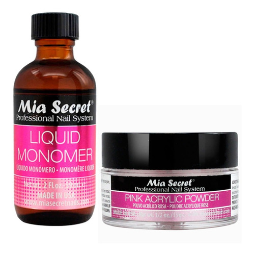 Mia Secret Liquido 59ml Y Polvo Acrilico Uñas 15gr. Nice