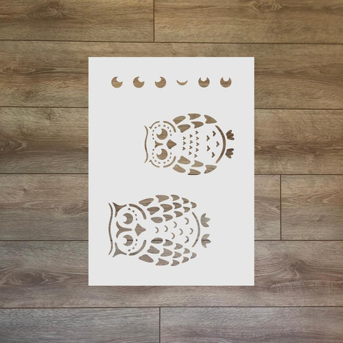 Stencil Corujinhas - Molde Vazado Decoração Pintura R-6090