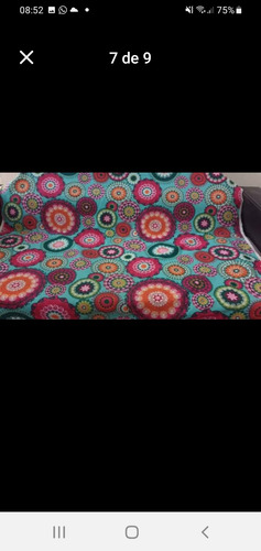 Tela Gabardina Para Tapiceria, En Fondo Turquesa. Ancho 1.60 Turquesa Mandalas