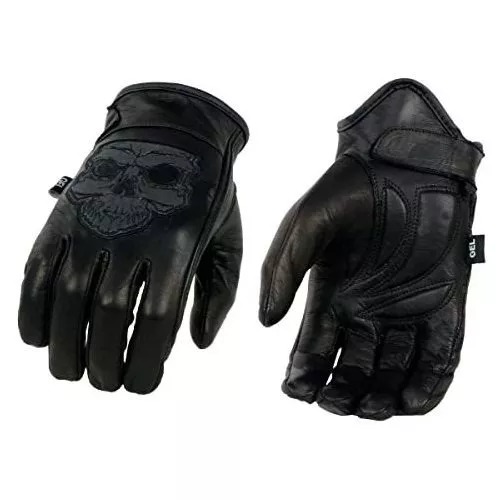  Milwaukee Guantes de motocicleta para hombre, piel suave, color  negro con palma de gel suave (4XL regular) : Automotriz