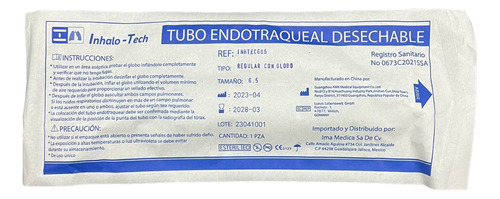 Tubo Endotraqueal Con Globo 6.5 Mm (26 Fr ) Pieza