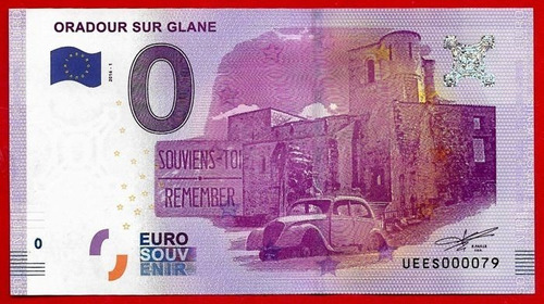 #10 Billete 0 Euro La Matanza De Oradour Sur Glane 1944