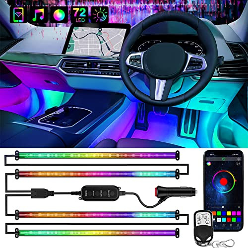 Jhdril Smart Led Interior Luces De Coche, 13 Pulgadas 72leds