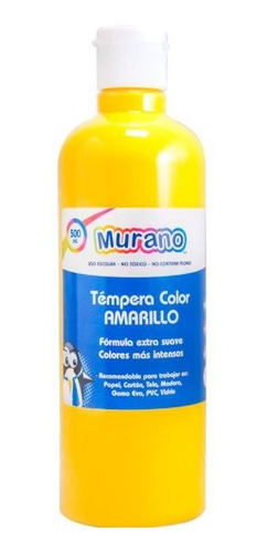 Tempera Color Amarillo 500 Ml Murano