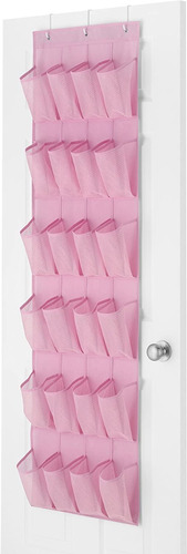 Zapatera Para Puerta Color Rosa Colgante 24 Espacios Moderno
