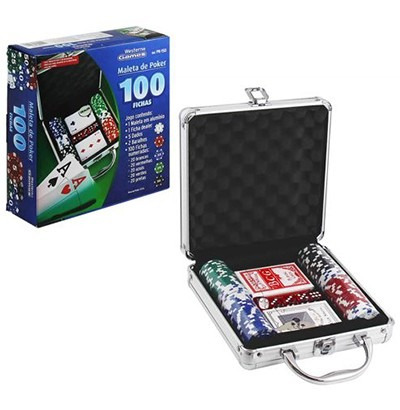 Jogo De Poker Kit Maleta  Poker Profissional 100 Fichas 